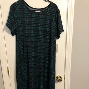 LuLaRoe - Green & Black Aztec Carly Dress